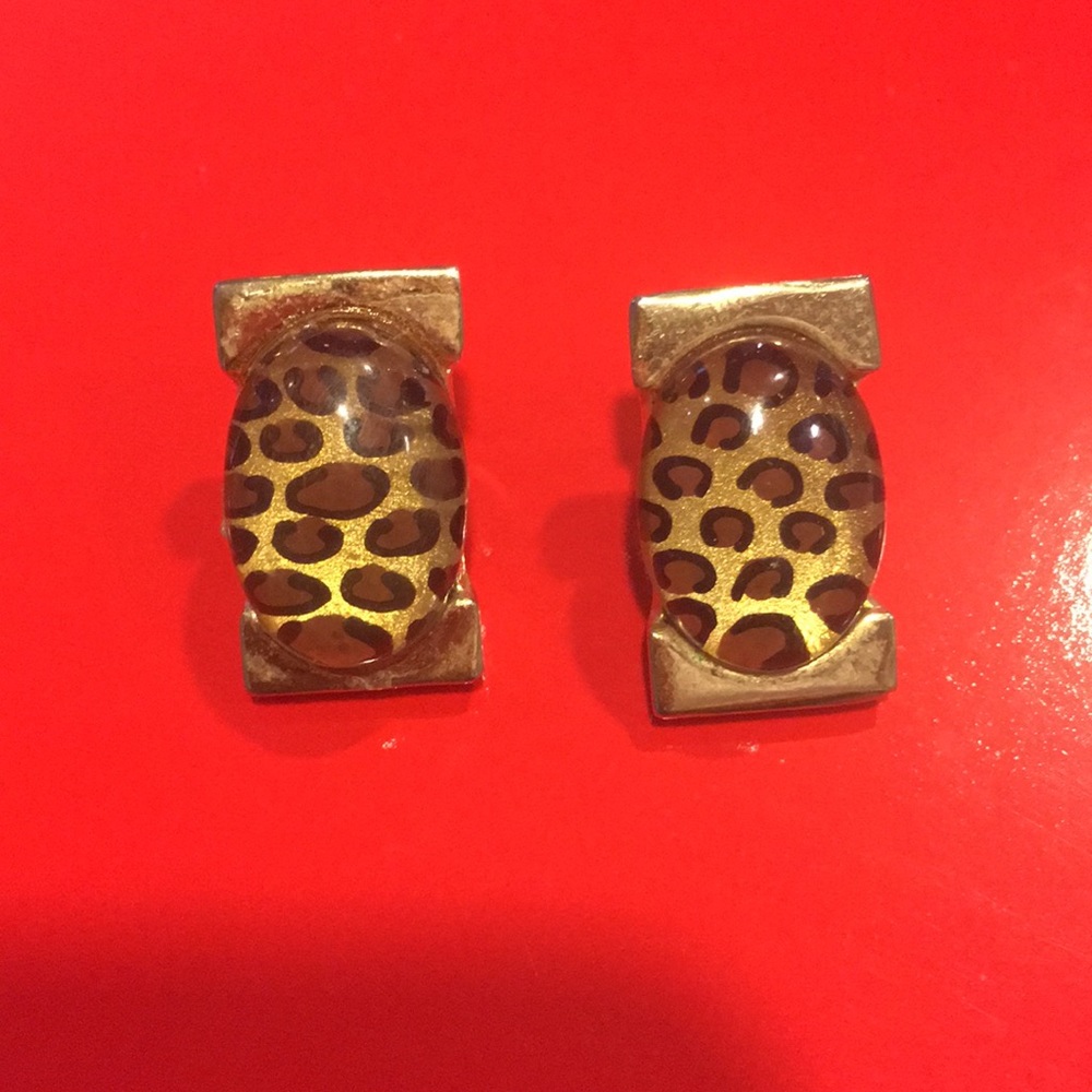 Gold Leopard Earrings